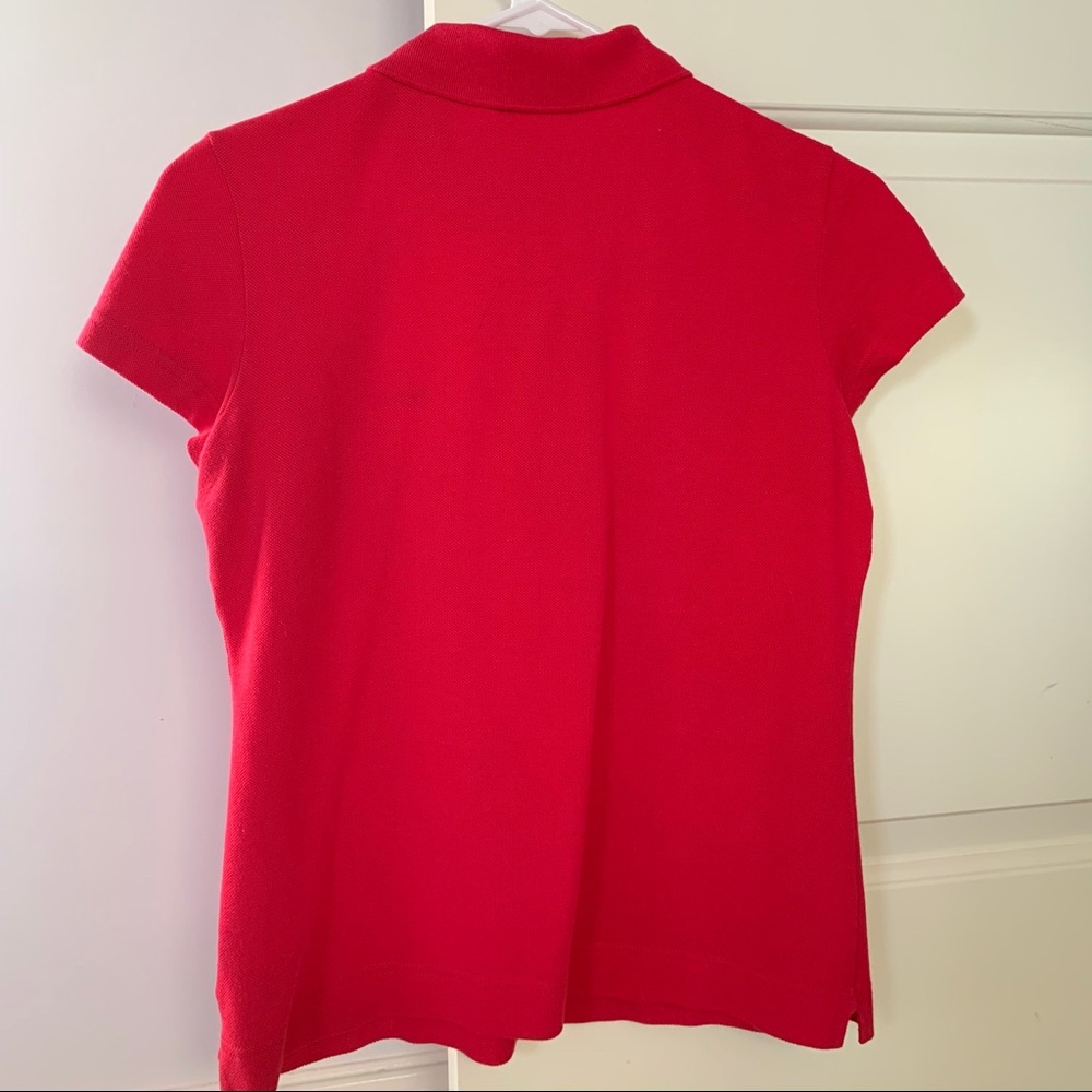 Red Short Sleeved Lacoste Polo